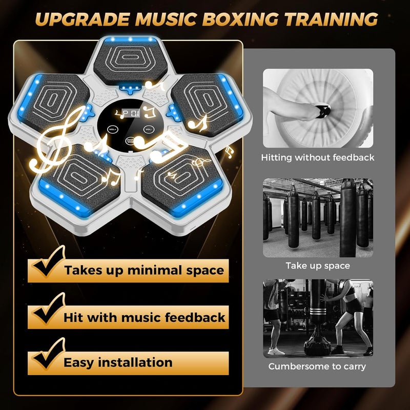 LOLBOX 2025 Music Boxing Machine for Adults and Kids, Smart Interactive Boxing Training Equipment with Gloves Wall Mounted, Workout Punching Machine for Home,Office and Gym - Image 3